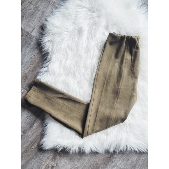 New Anthropologie Slit-Front Suede Moss Legging Pants - Small - Picture 10 of 10